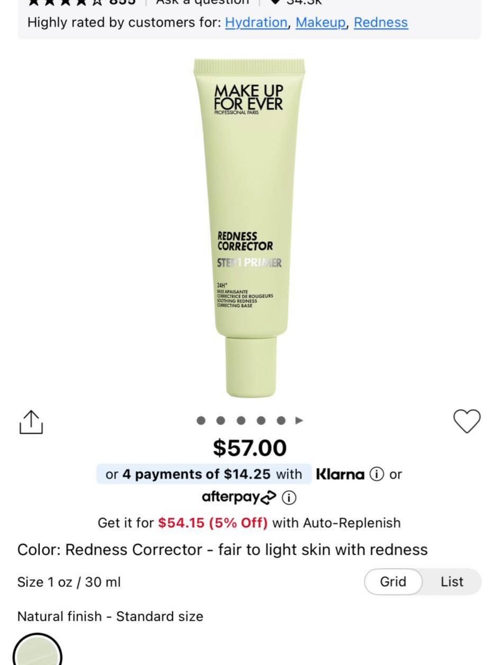 Makeup Forever Green Redness Corrector Primer